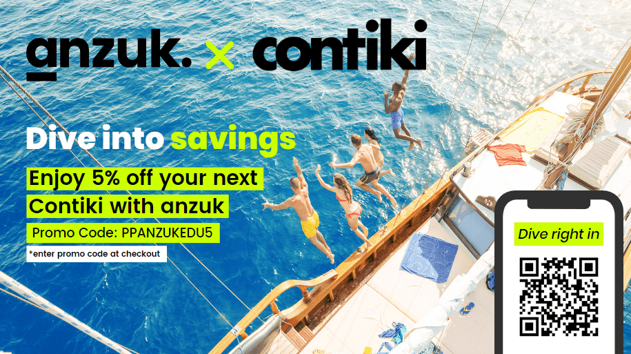 Get 5 off your next Contiki Trip with anzuk! anzuk education blog